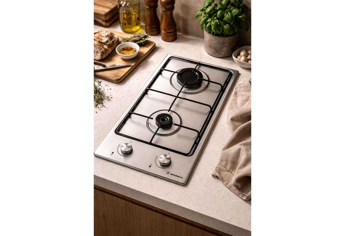 Απεικονίζεται η εστία σε πάγκο κουζίνας.